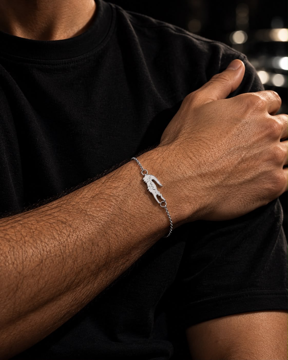 SILVER CROC BRACELET