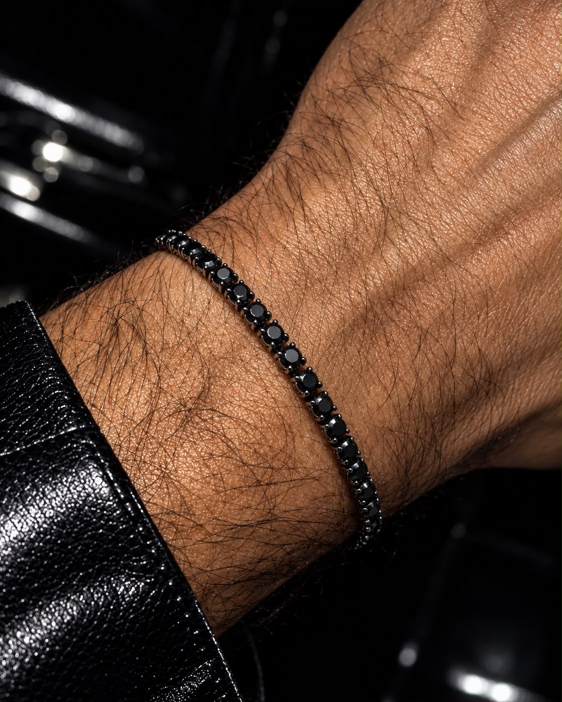 BLACK TENNIS BRACELET