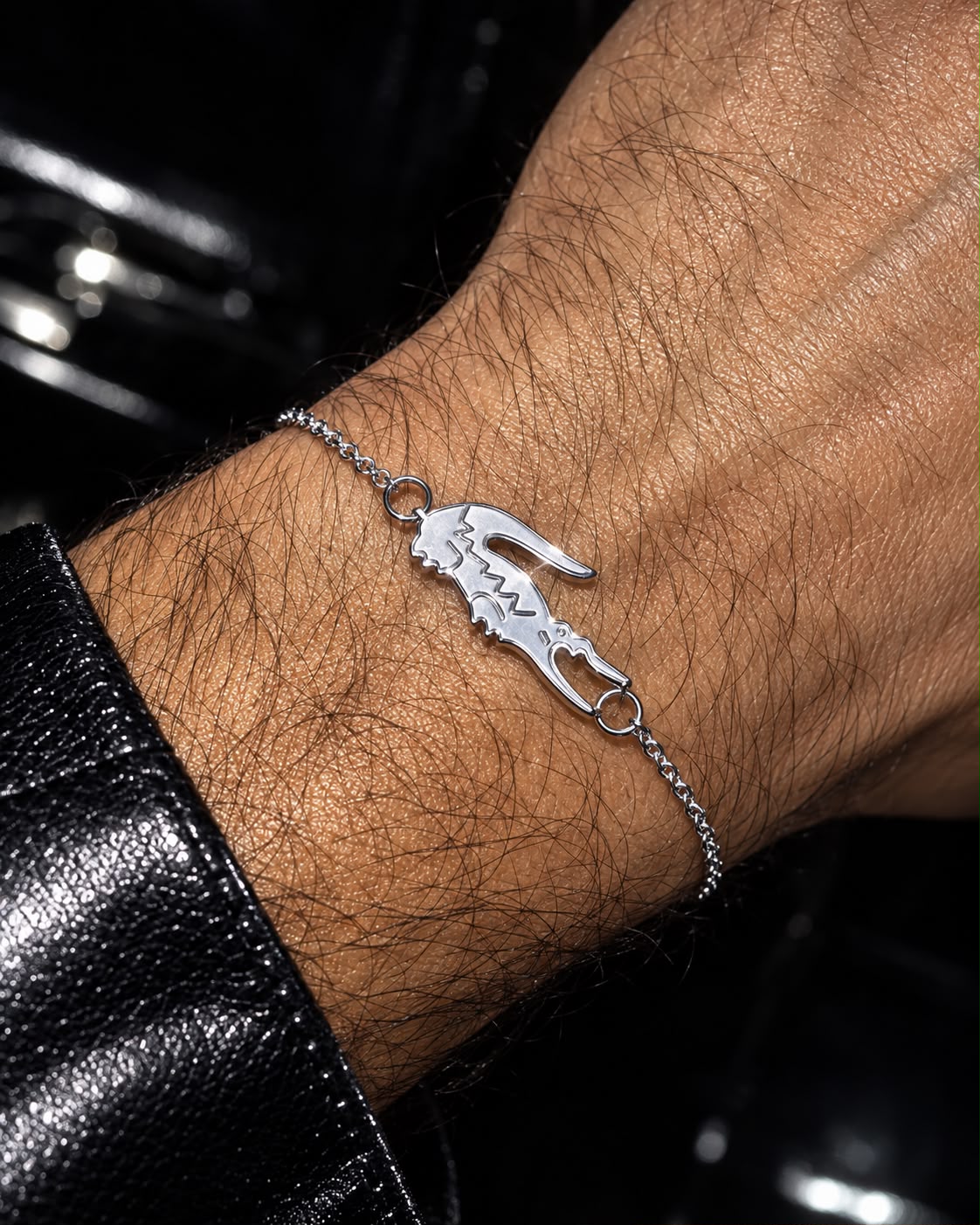SILVER CROC BRACELET
