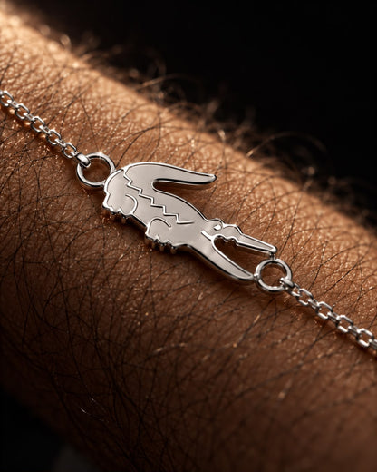 SILVER CROC BRACELET