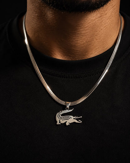 SILVER CROC NECK