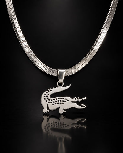 SILVER CROC NECK
