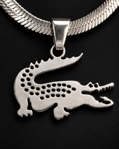 SILVER CROC NECK