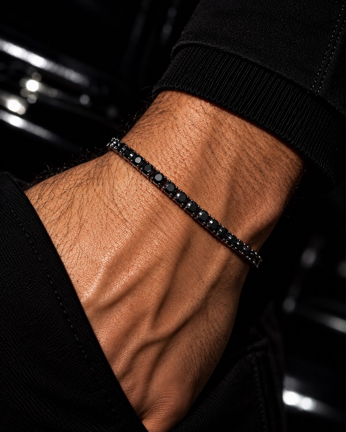 BLACK TENNIS BRACELET